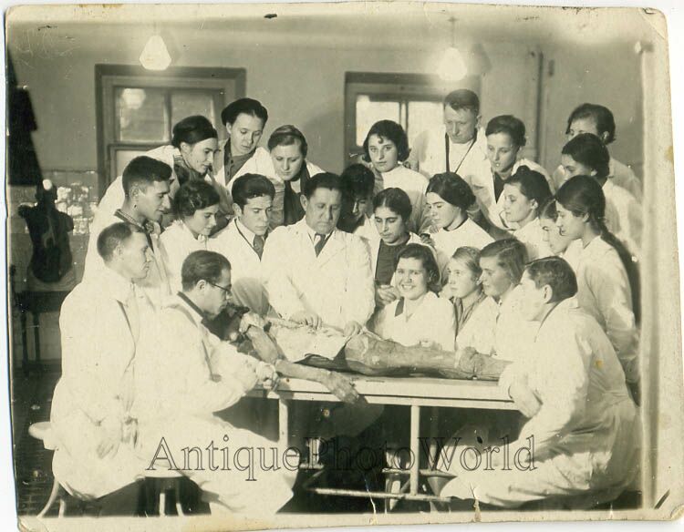 Medical Students w Cadaver Autopsy Antique Photo